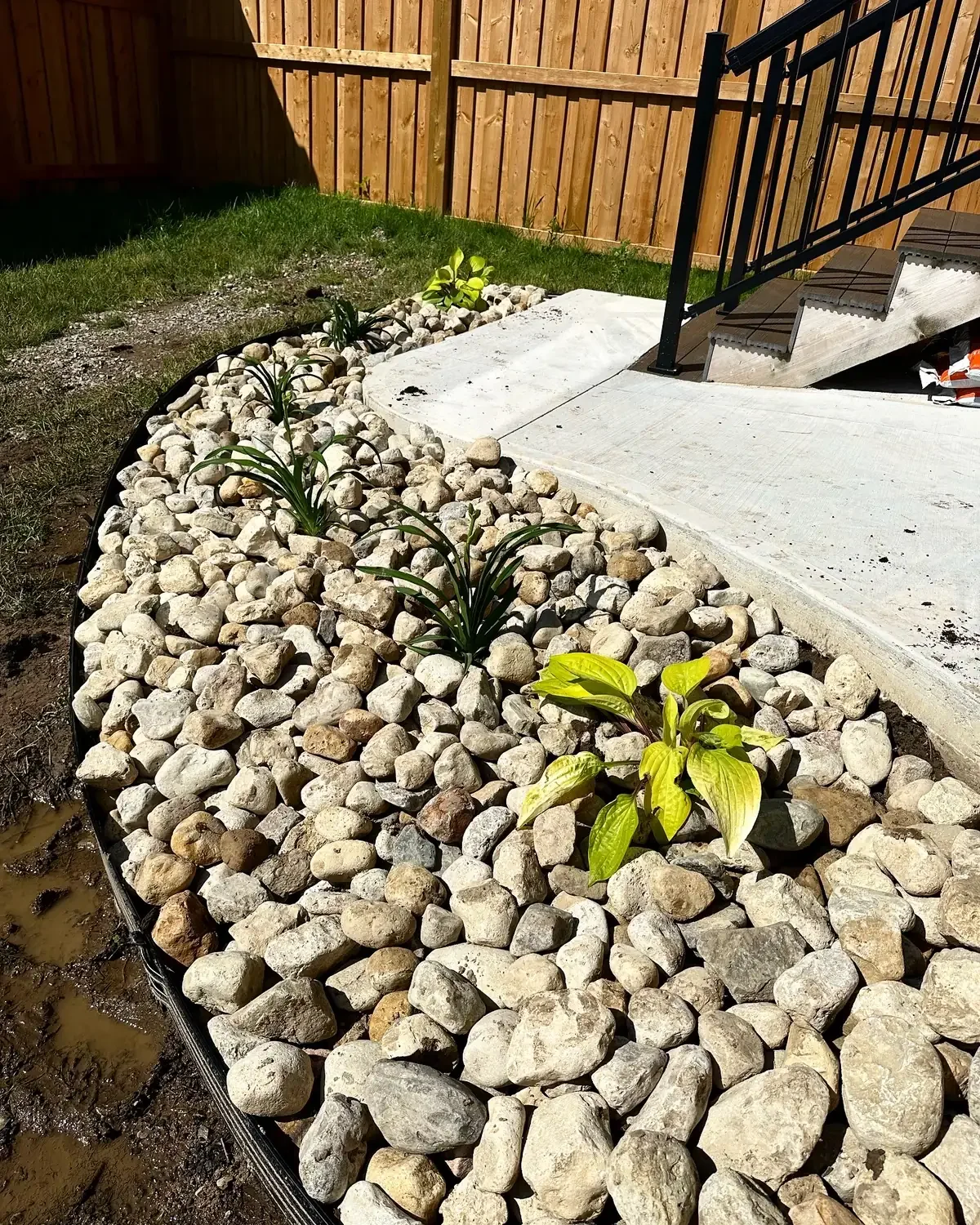 Ornamental rock garden installation in Guelph, Ontario
