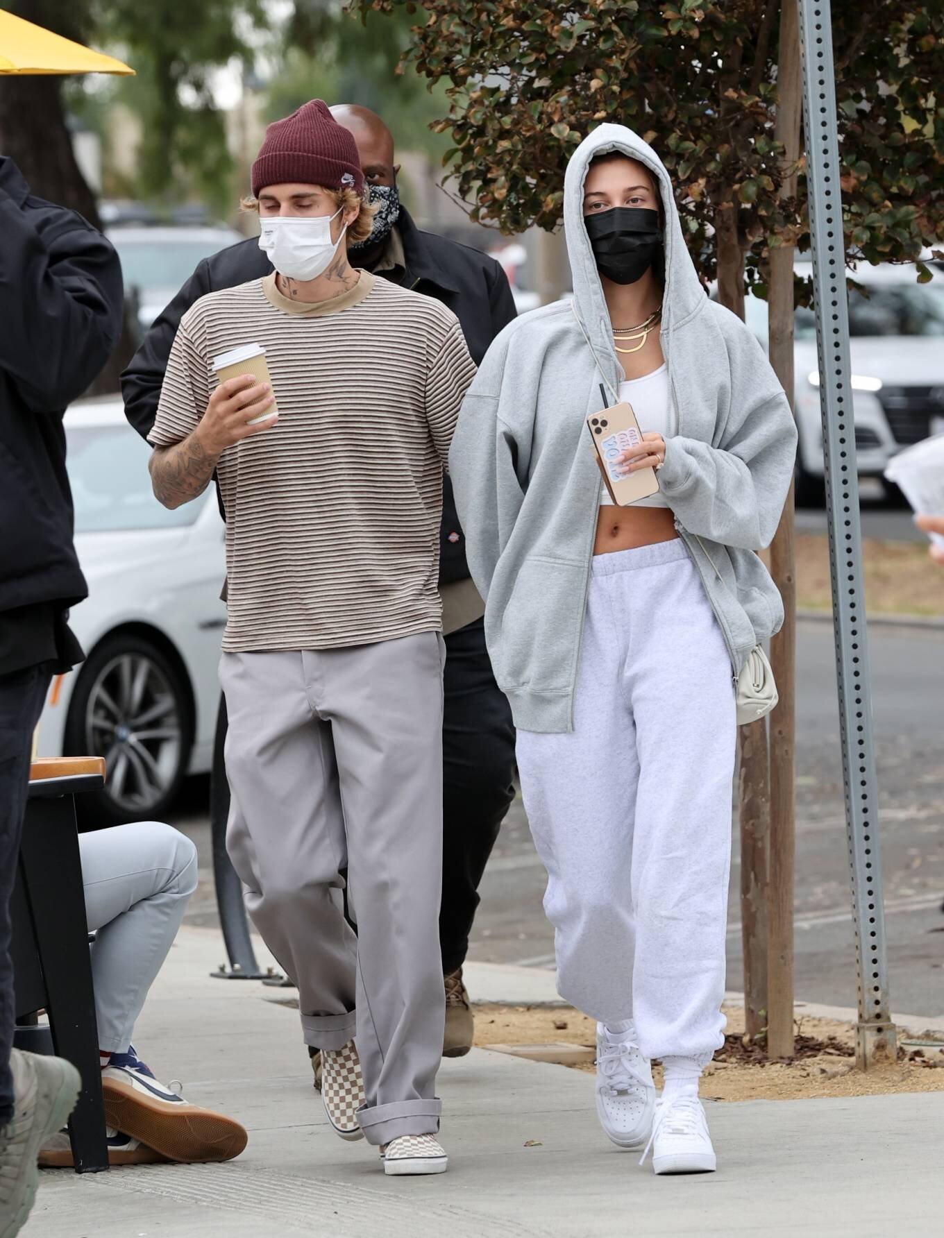 What to Wear with Grey Sweatpants According to Hailey Bieber