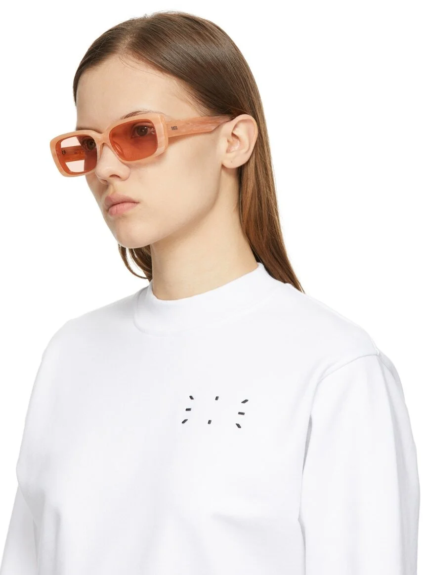 MCQ Orange Rectangle Sunglasses