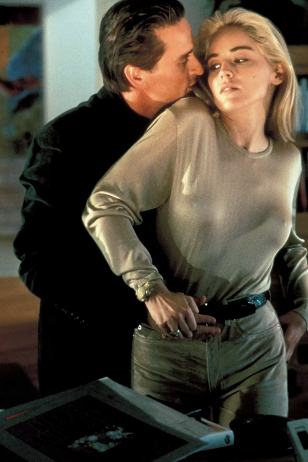 Sharon Stone and Michael Douglas in Basic Instinct