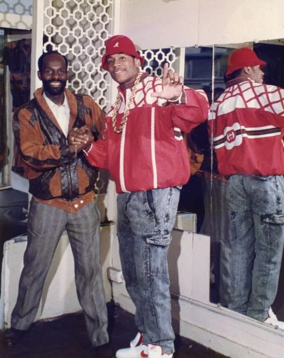 LL Cool J poses with Dapper Dan