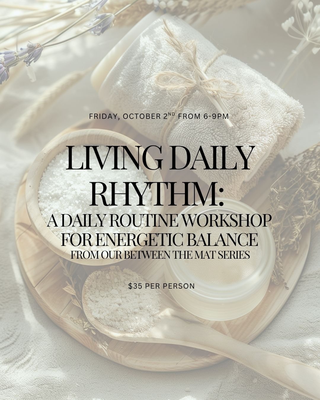 Flyer for Living Daily Rhythm workshop.