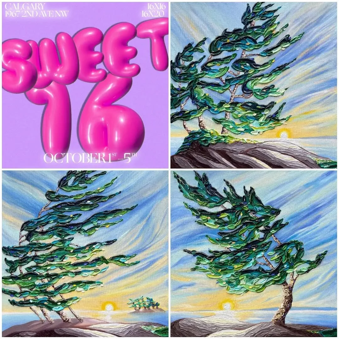 Excited for the @sweetsixteenshow opening tomorrow at 8pm EST! I will have these three new pieces in the show.

This is such a stellar lineup of incredibly talented Canadian artists and it's such an honour to be included in this show. 

Check it out 