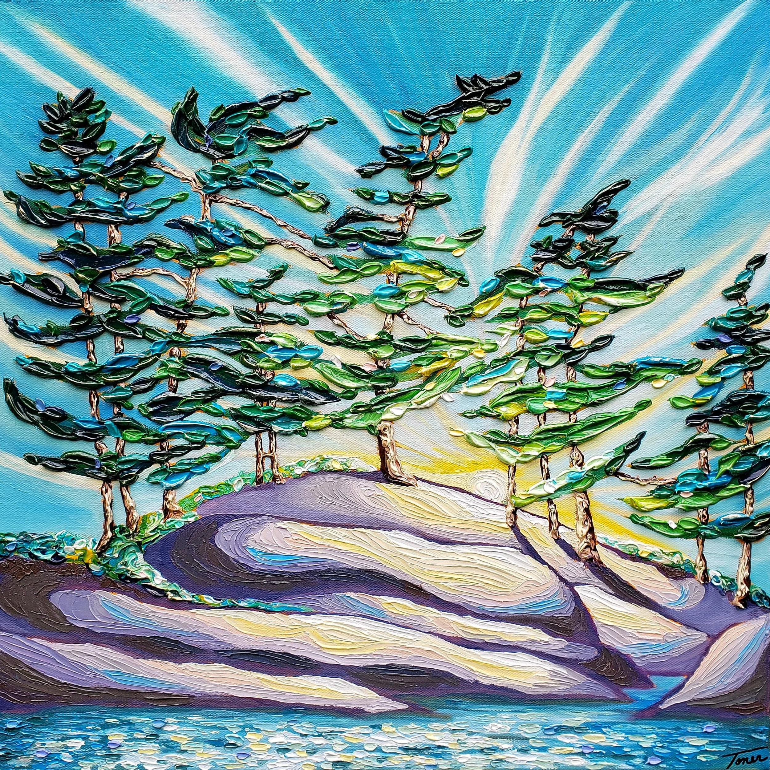Sunlit Radiance - 20 x 20" - Oil and acrylic on canvas - Available
