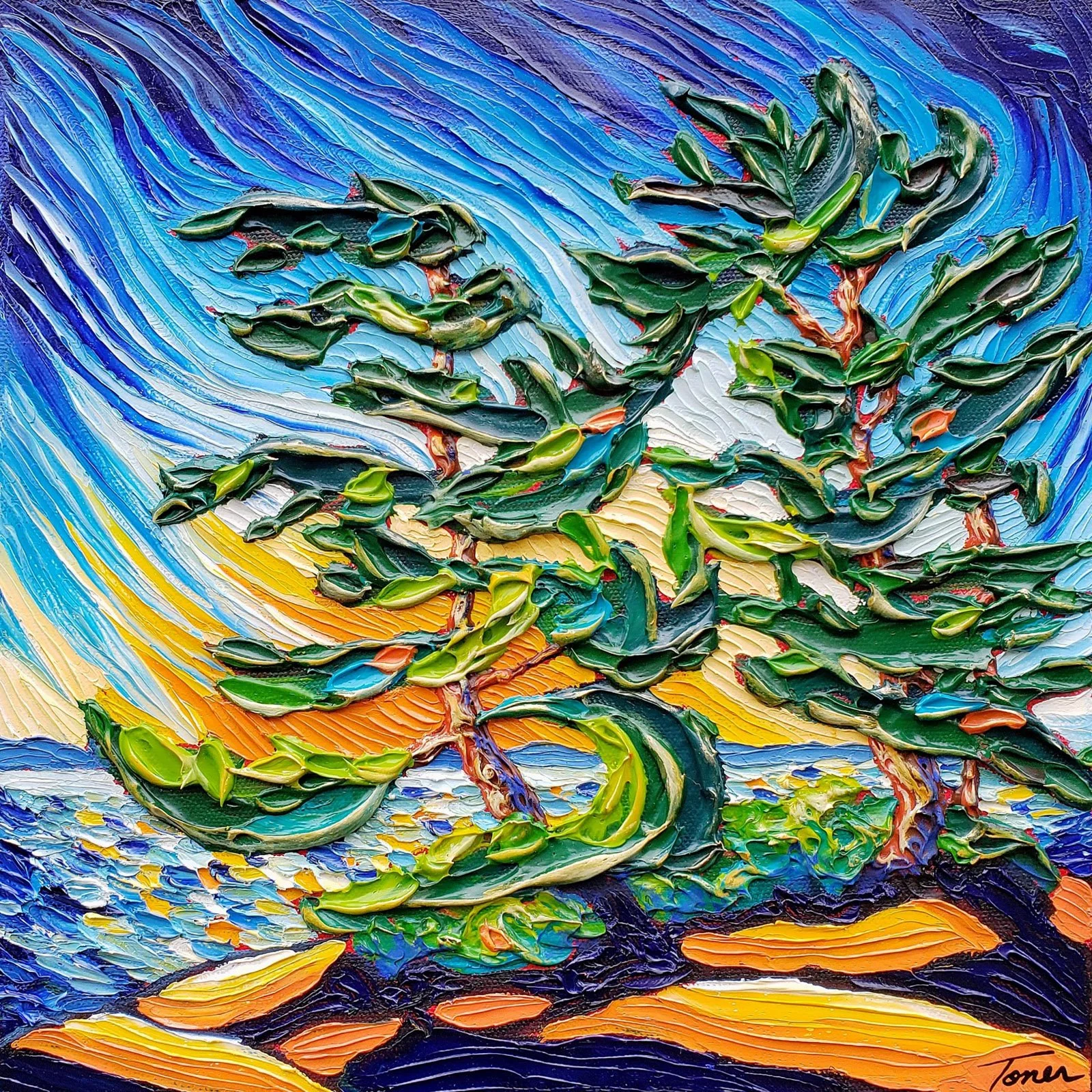 Ashley Toner_Peaceful Pines_Oil and acrylic on 1.5in canvas.jpeg