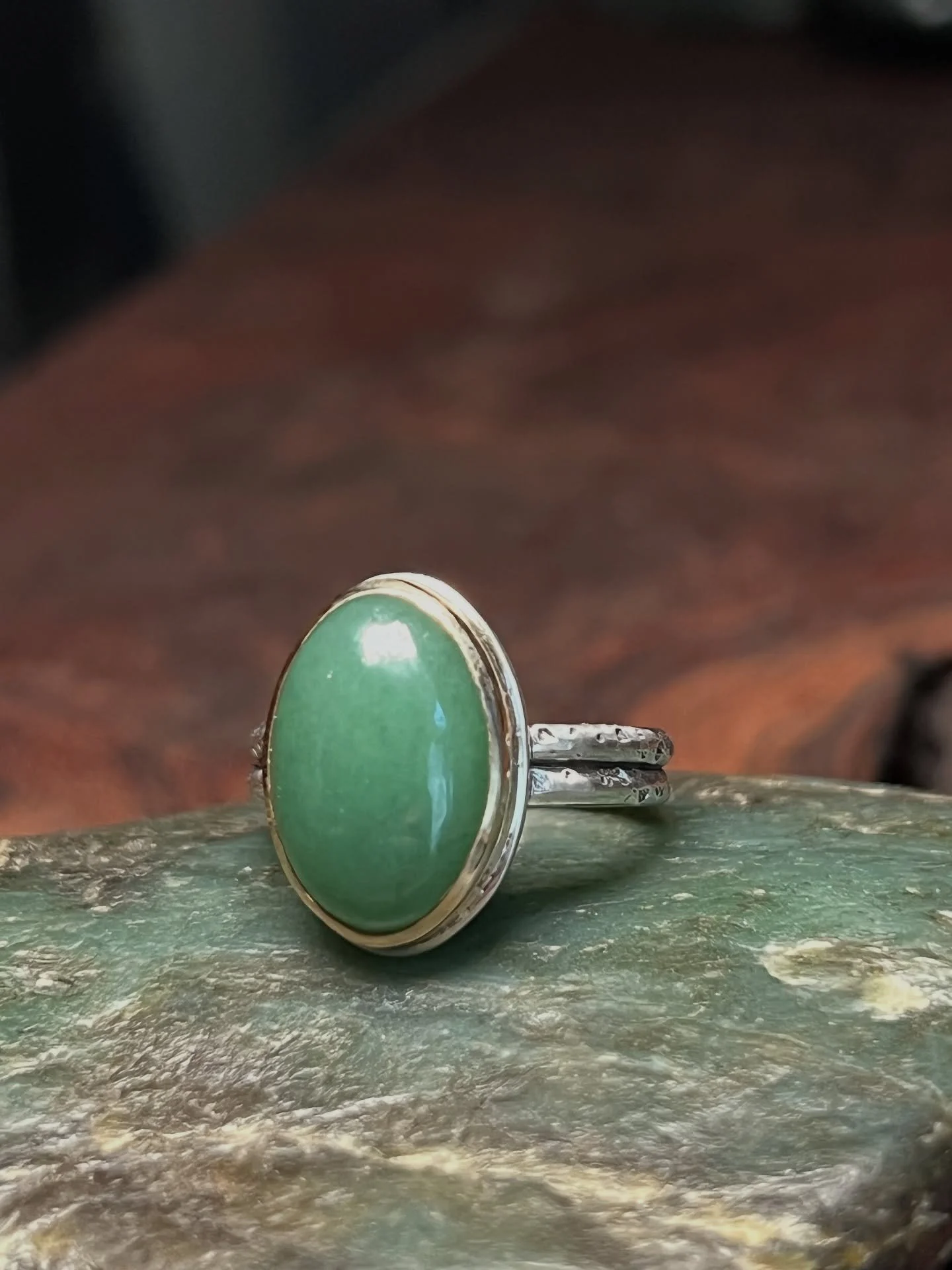 Added these gold and Silver mixed metal gemmy jade rings to my etsy shop!