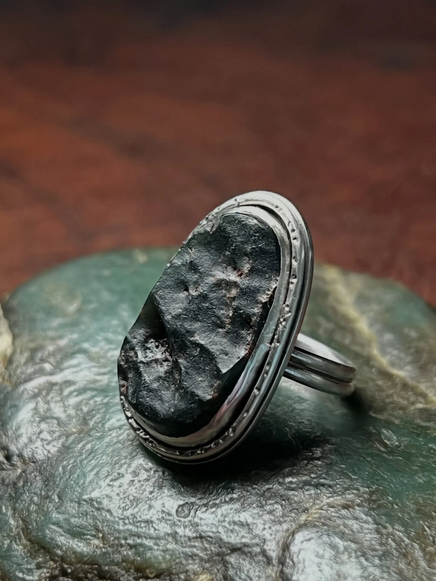 Just added these Wyoming olive Ventifact jade rings 🌿⛰️
Naturally wind-carved by the Wyoming desert, each stone has its own raw sculpted texture &mdash; no two will ever be the same. Set by hand in sterling silver to honor the wild character of the 