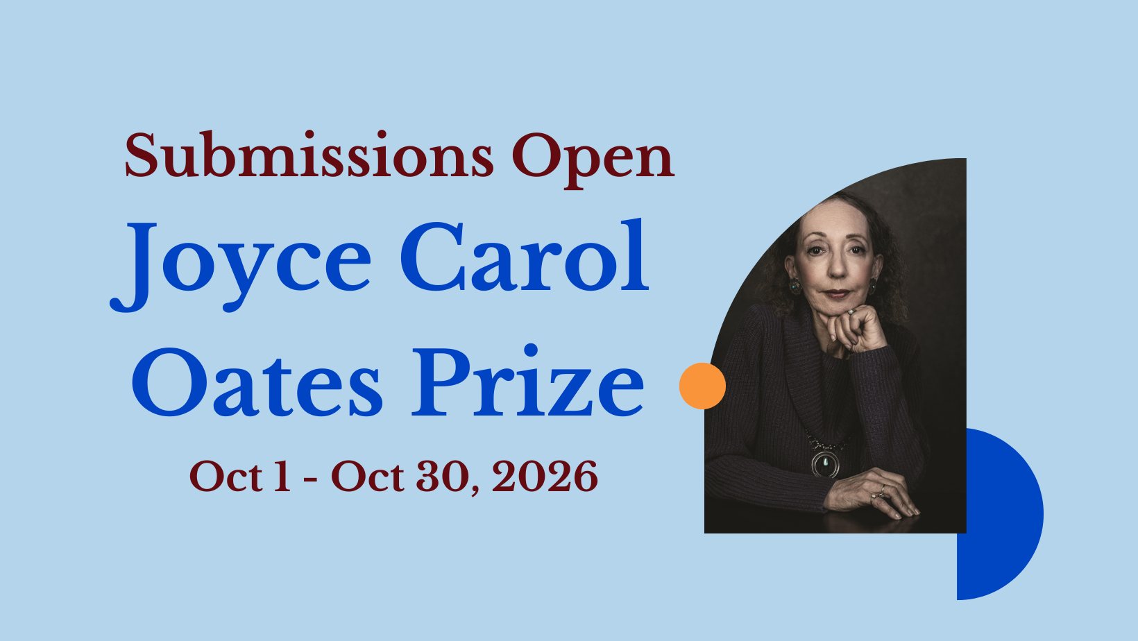 Submissions Now Open for 2027&nbsp;Joyce Carol Oates Prize