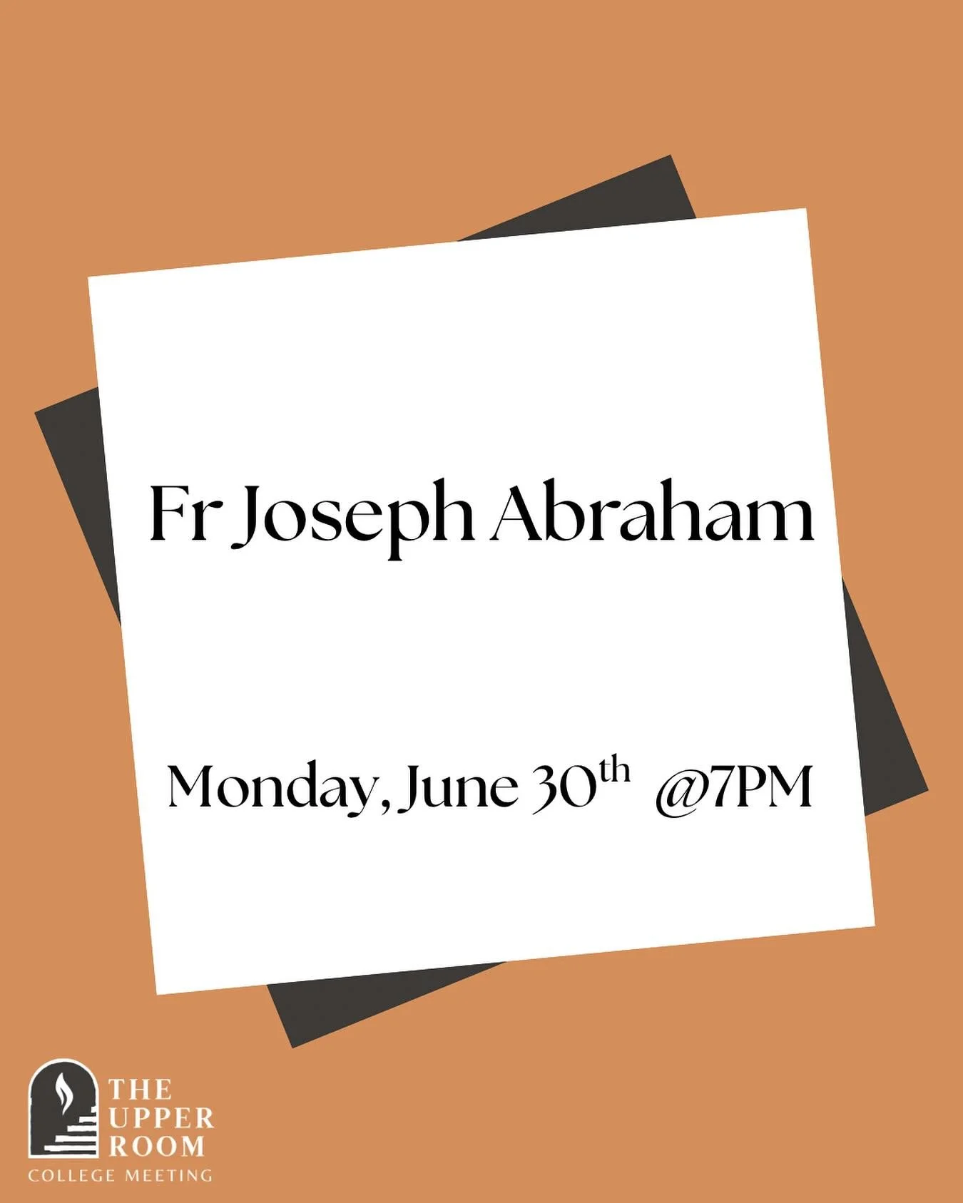Meeting tomorrow night with Abouna Joseph! See you at 7pm 🕖