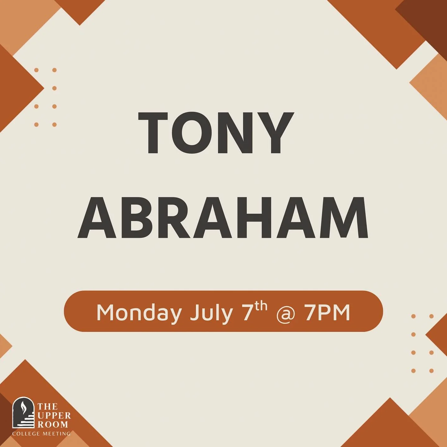 Meeting tonight with Tony Abraham! Stay after for games :)