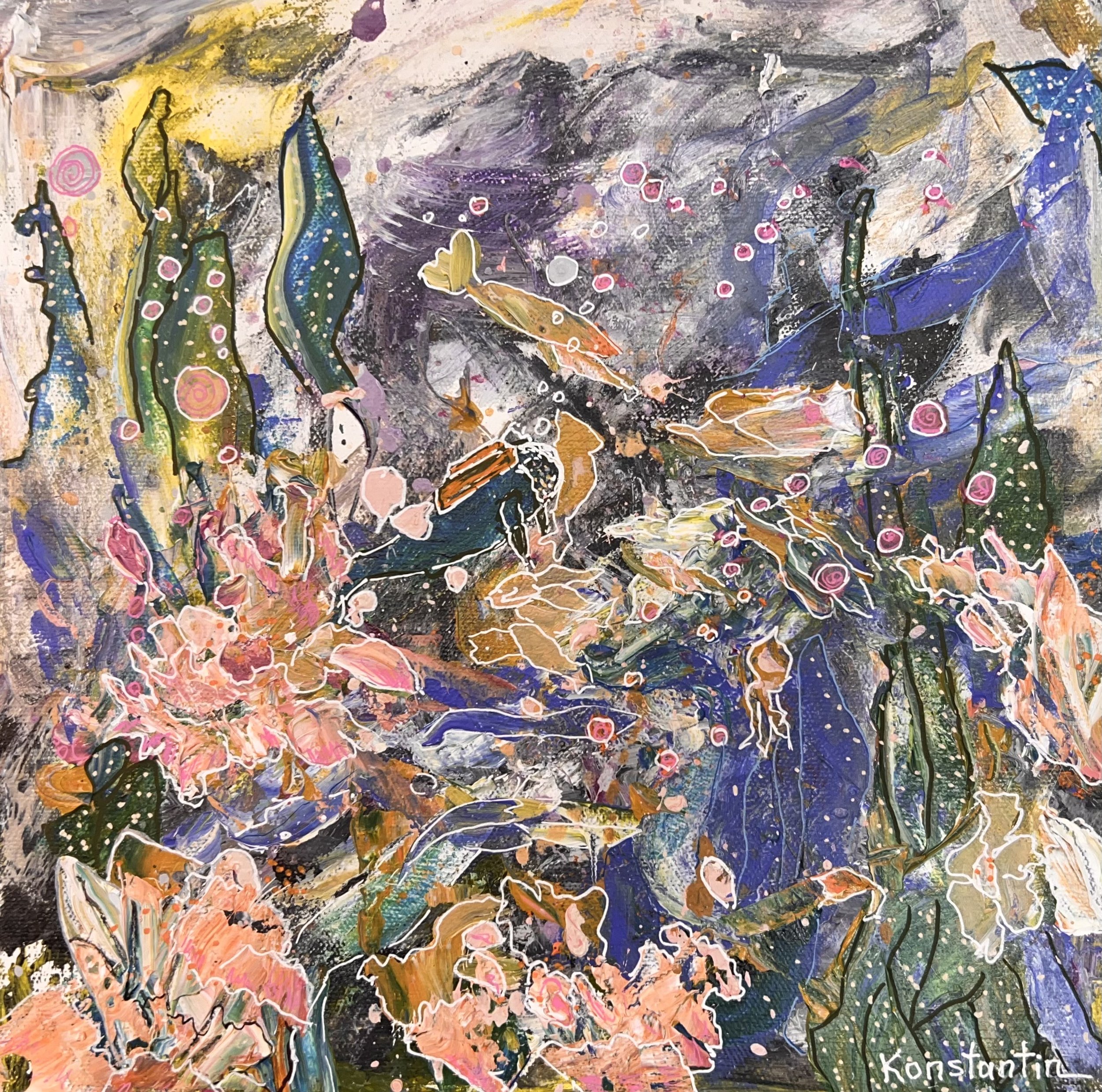 Diving through sea orchids