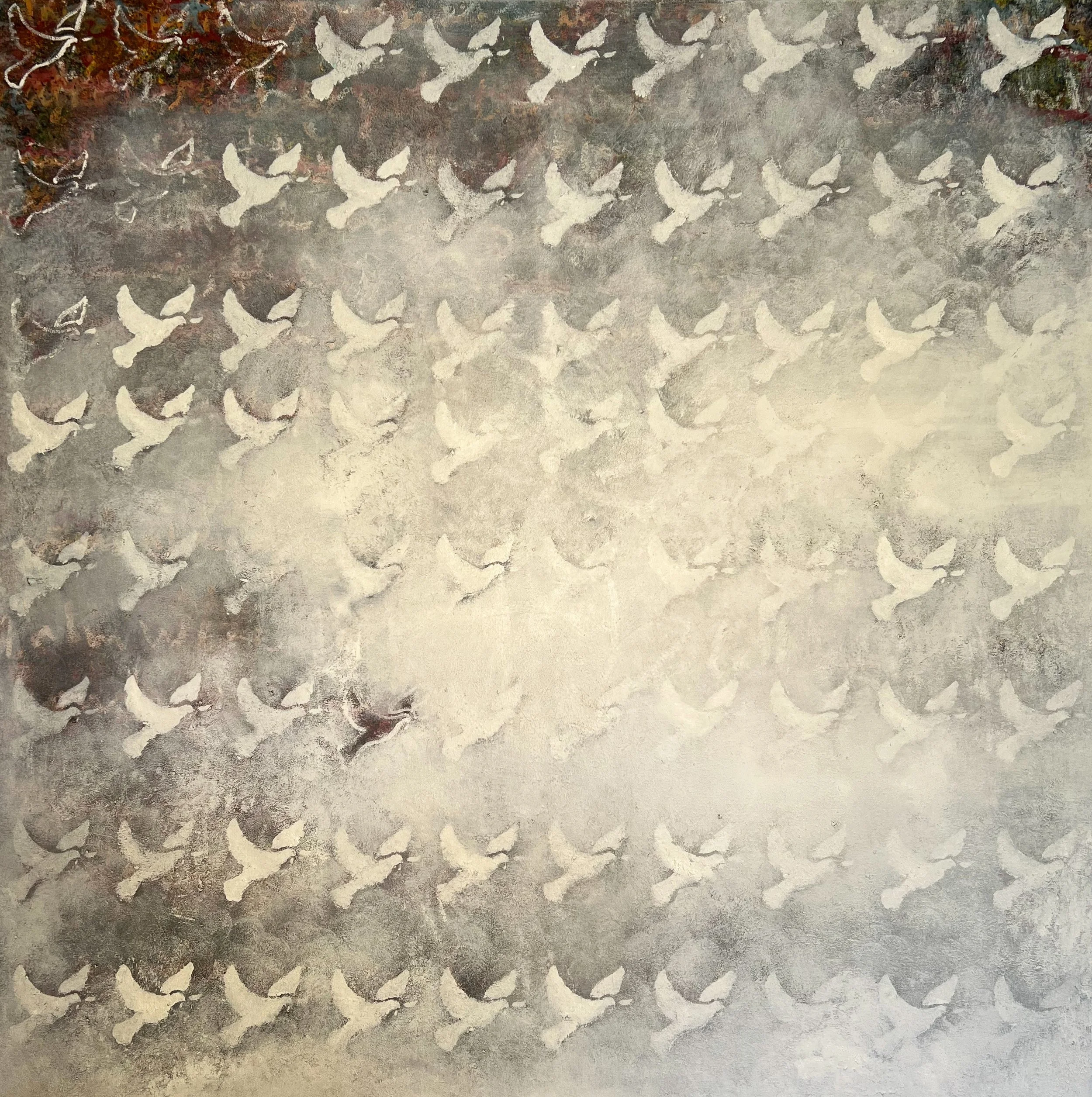 Doves #7 ( My Lucky Number), 47x47", $3000