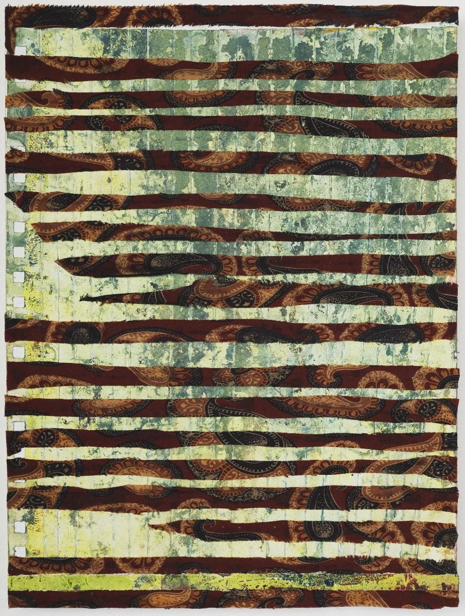 Delicacies of Time, Torn Pastel & Necktie Slices, 12x9, $500, at Birke Gallery through Feb.