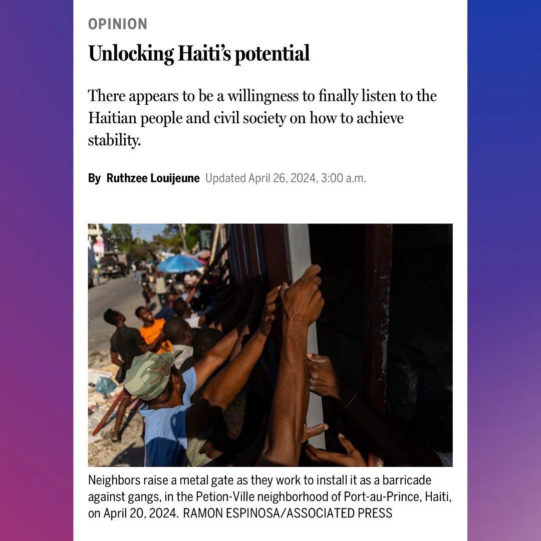 I wrote an op-Ed for today&rsquo;s @bostonglobe about my personal and political Haitian story, and what we hope to see in the future. A stable, prosperous, and sovereign #Haiti is in eveyone&rsquo;s interest. We maintain hope, and we work.

Link in b