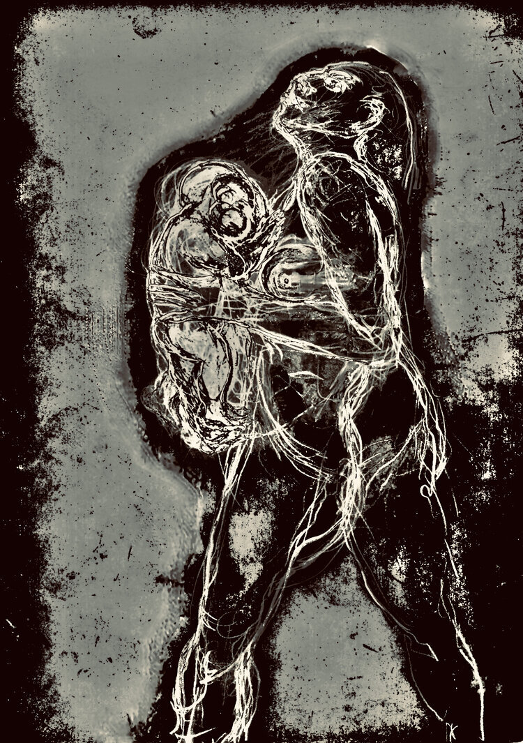 Madre en blanco y negro 2, series of 12, 2021