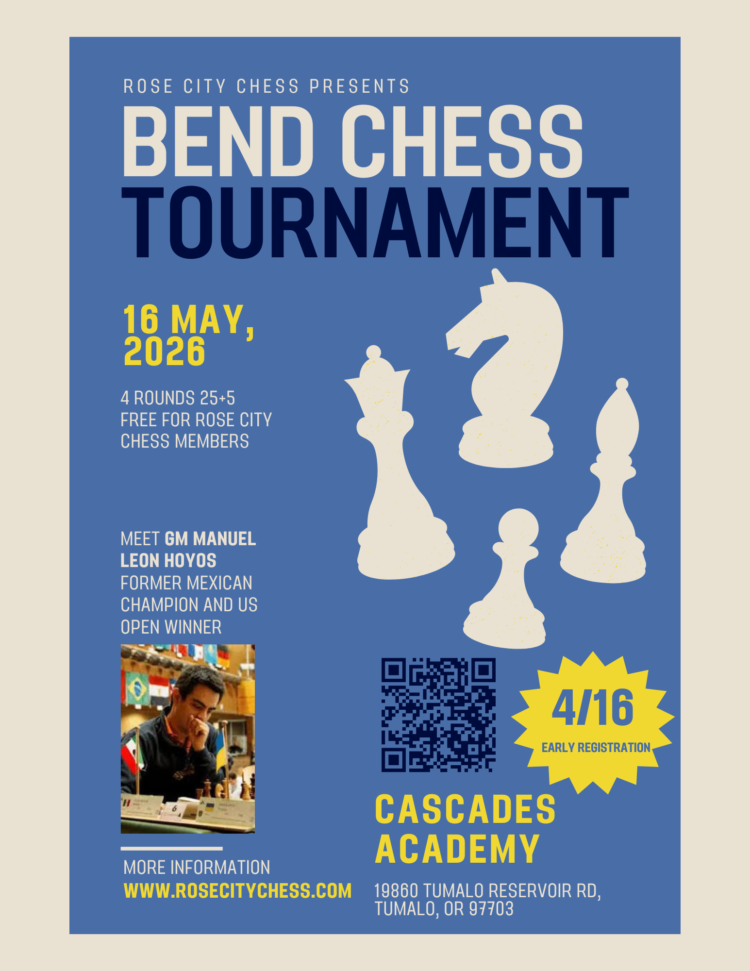 Bend Chess Tournament 2026 with GM Manuel Leon Hoyos