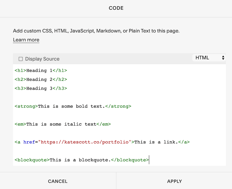 Everything You Need to Know About the Squarespace Markdown Block — Kate Scott | Squarespace Templates Everything You Need to Know About the Squarespace Markdown Block — Kate Scott | Squarespace Templates