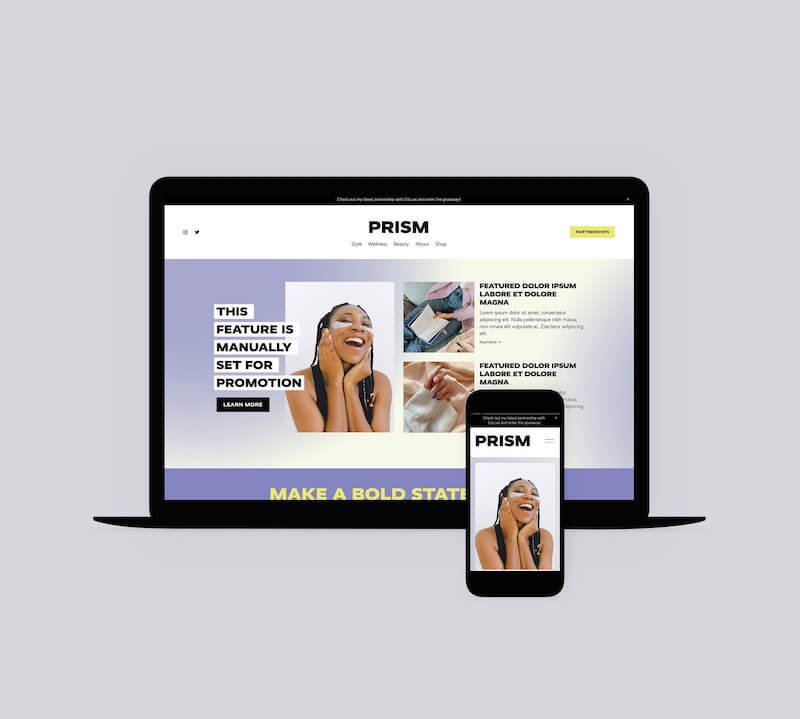 Prism Squarespace Template by GoLive