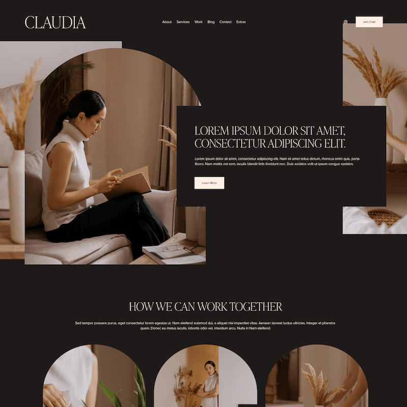 Claudia Squarespace 7.1 Template by Candor