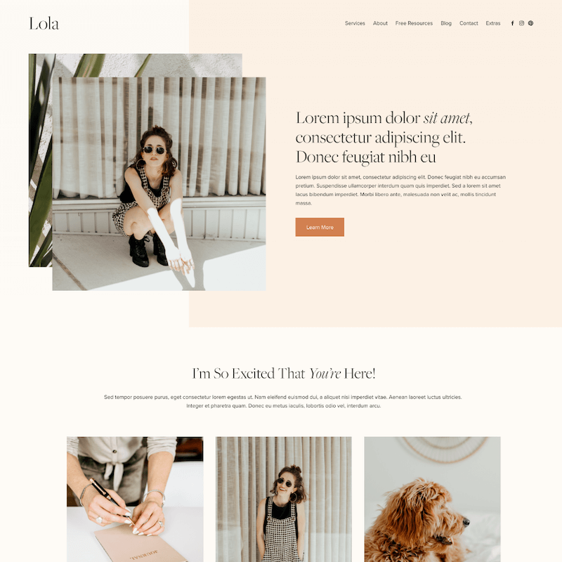 Lola Squarespace 7.1 Template by Candor