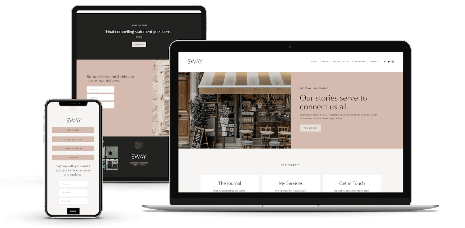 Sway Squarespace 7.1 Template by Christy Price