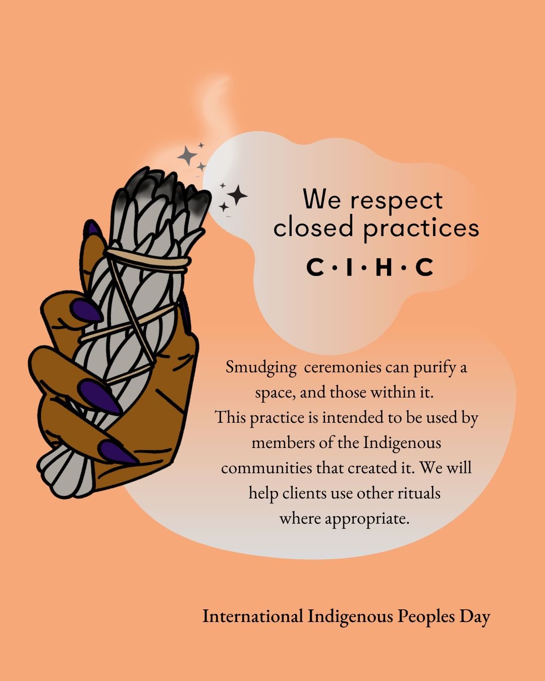 Through consultation with Call Auntie Clinic at @sgmt_midwives we now offer culturally appropriate services to our Indigenous clients:

🔸 Facilitating smudging before a surgical procedure

🔸 Ensuring that another Indigenous person could accompany c