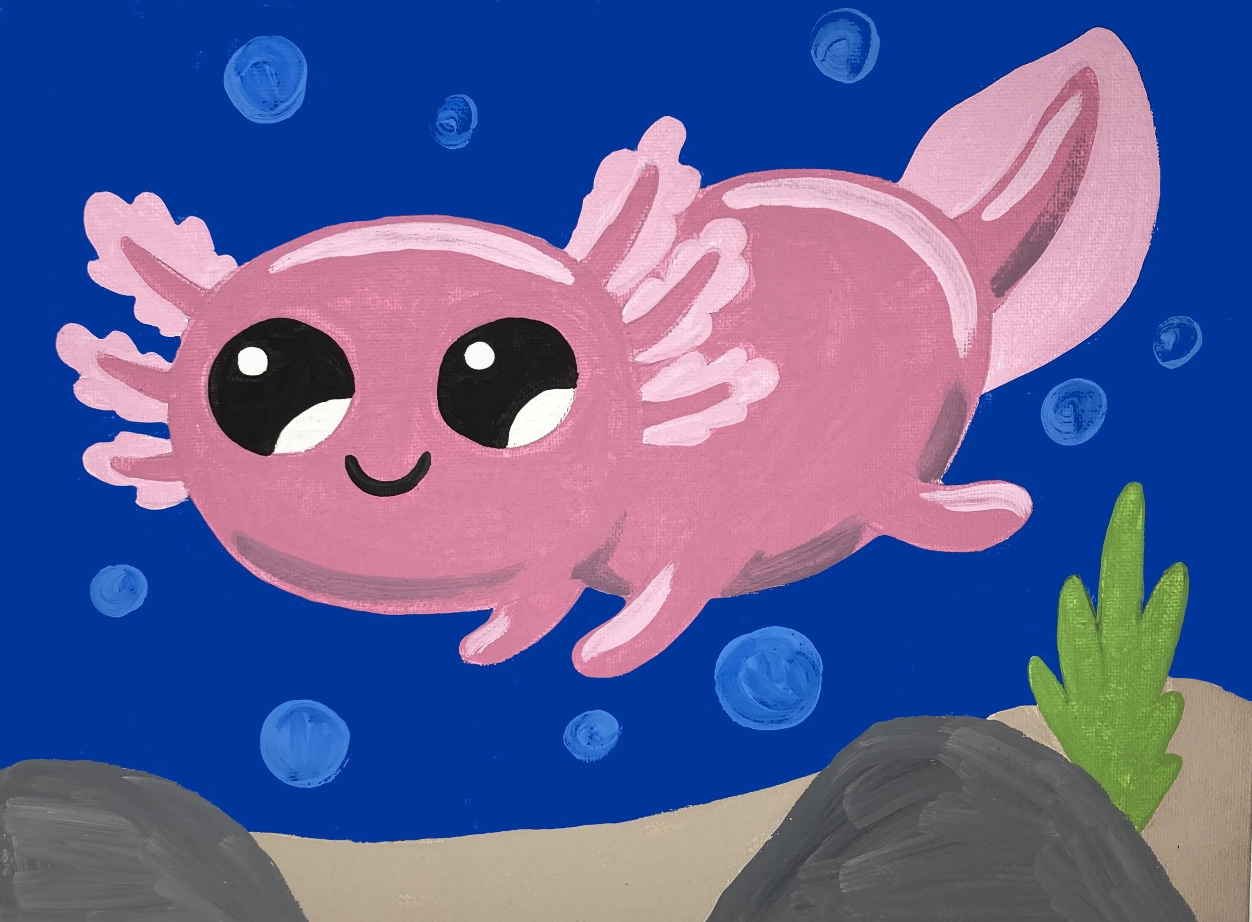 Axolotl Painting • Springfield Library (Brightwood Branch)