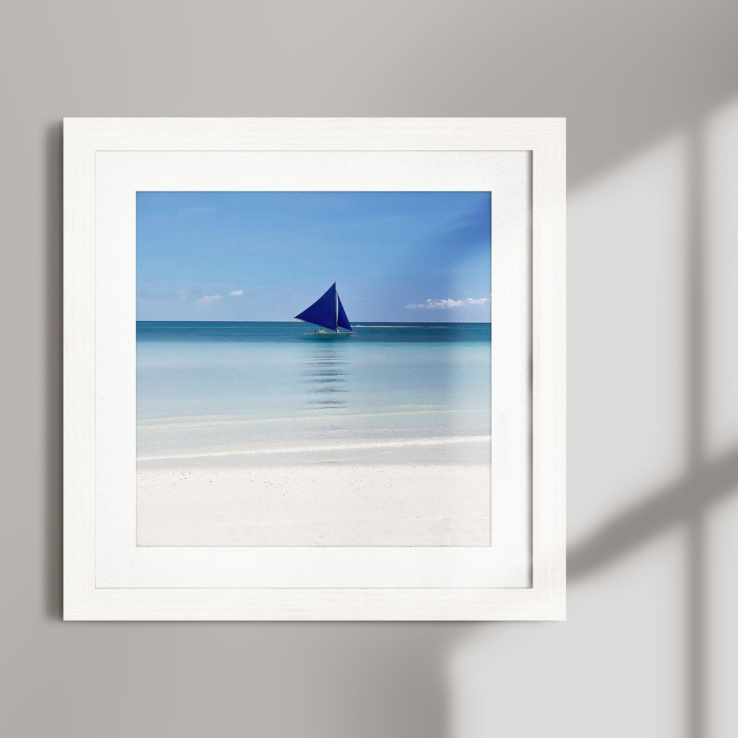 First of new photos from Boracay is now available! 🏝 Framed Photo of Paraw (Sail) Boat and Beach in Boracay, Philippines printed on Fine Art Paper Velvet with 1&quot; White Matting protected by Premium Clear Acrylic Glass. Available in Black and Whi