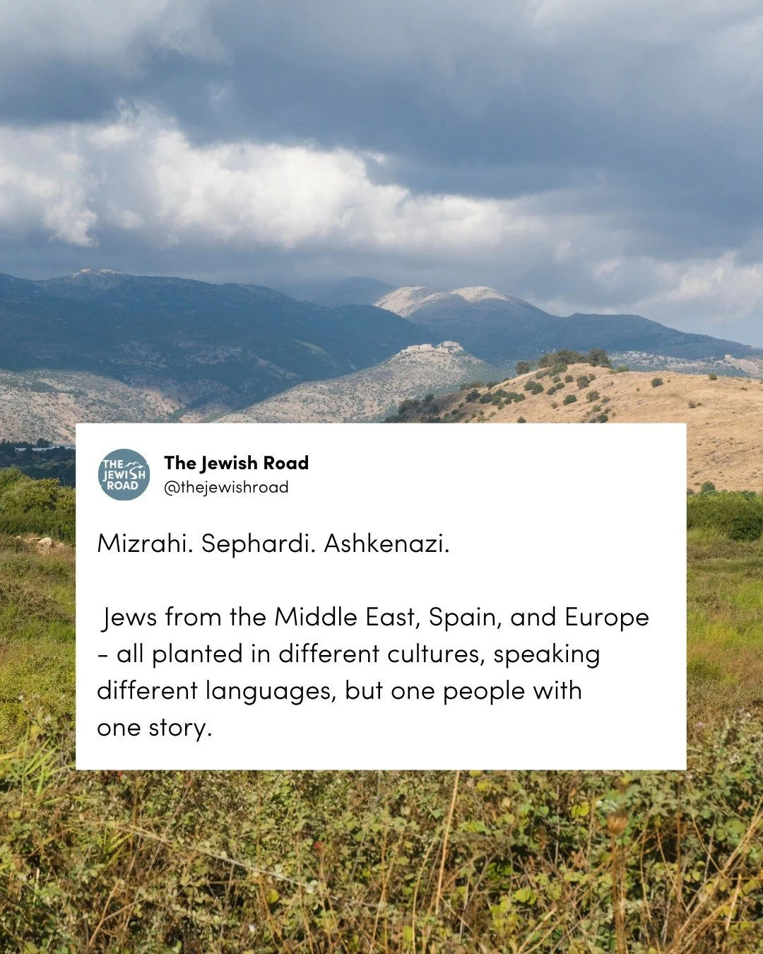 Mizrahi. Sephardi. Ashkenazi.
Jews from the Middle East, Spain, and Europe - all planted in different cultures, speaking different languages, but one people with one story.

Mottel walks us through the Jewish diaspora and why there have always been J