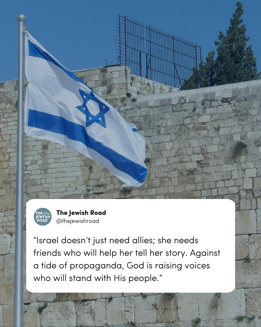 &ldquo;Israel doesn&rsquo;t just need allies; she needs friends who will help her tell her story. Against a tide of propaganda, God is raising voices who will stand with His people.&rdquo;