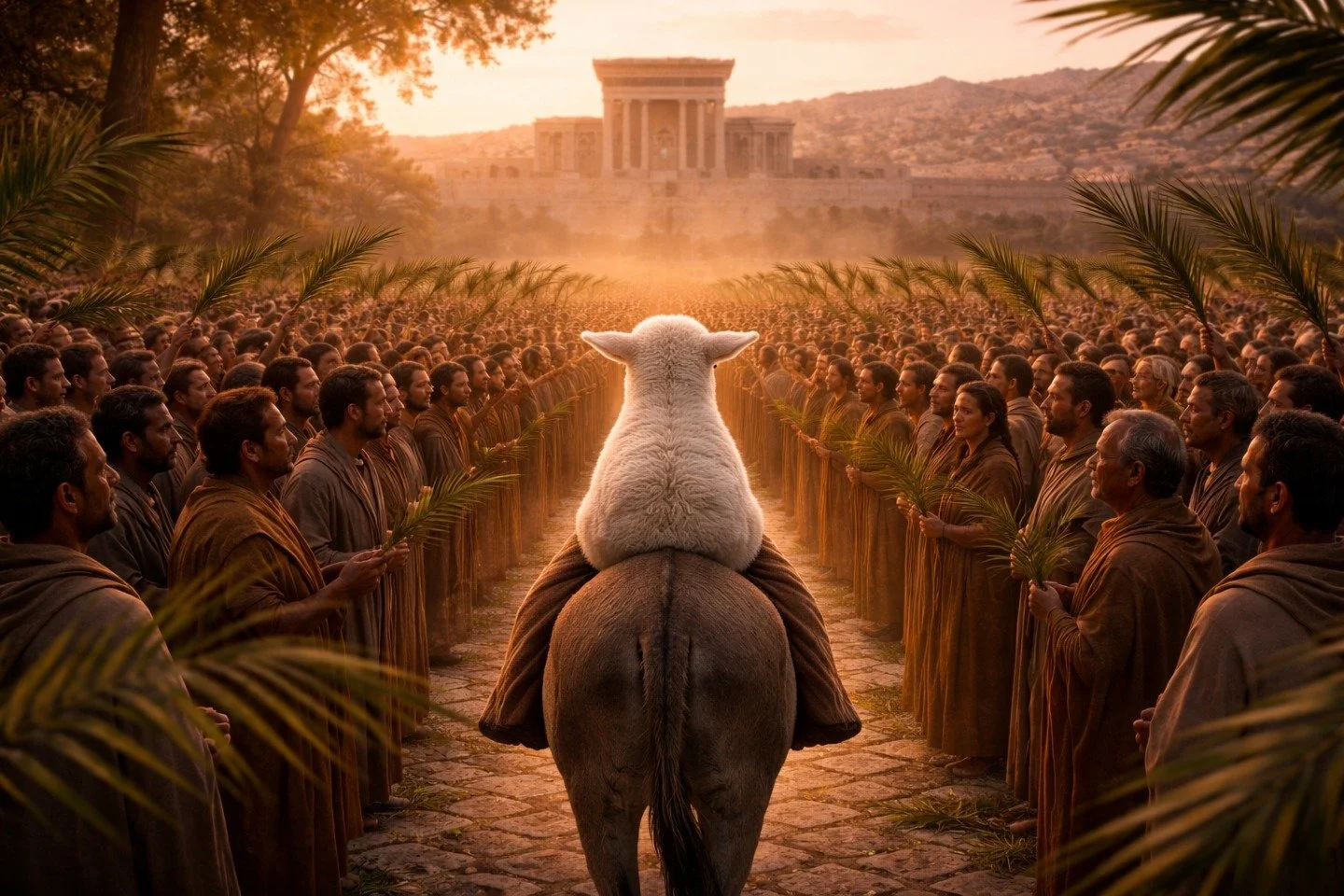 &ldquo;A lamb rides into Jerusalem on a donkey&hellip;&rdquo;

An image so ridiculous, we had to imagine it for a moment. Sounds like the start of a joke. 

It&rsquo;s not.

It&rsquo;s the moment everything shifts.
Not a king coming to take power.
A 