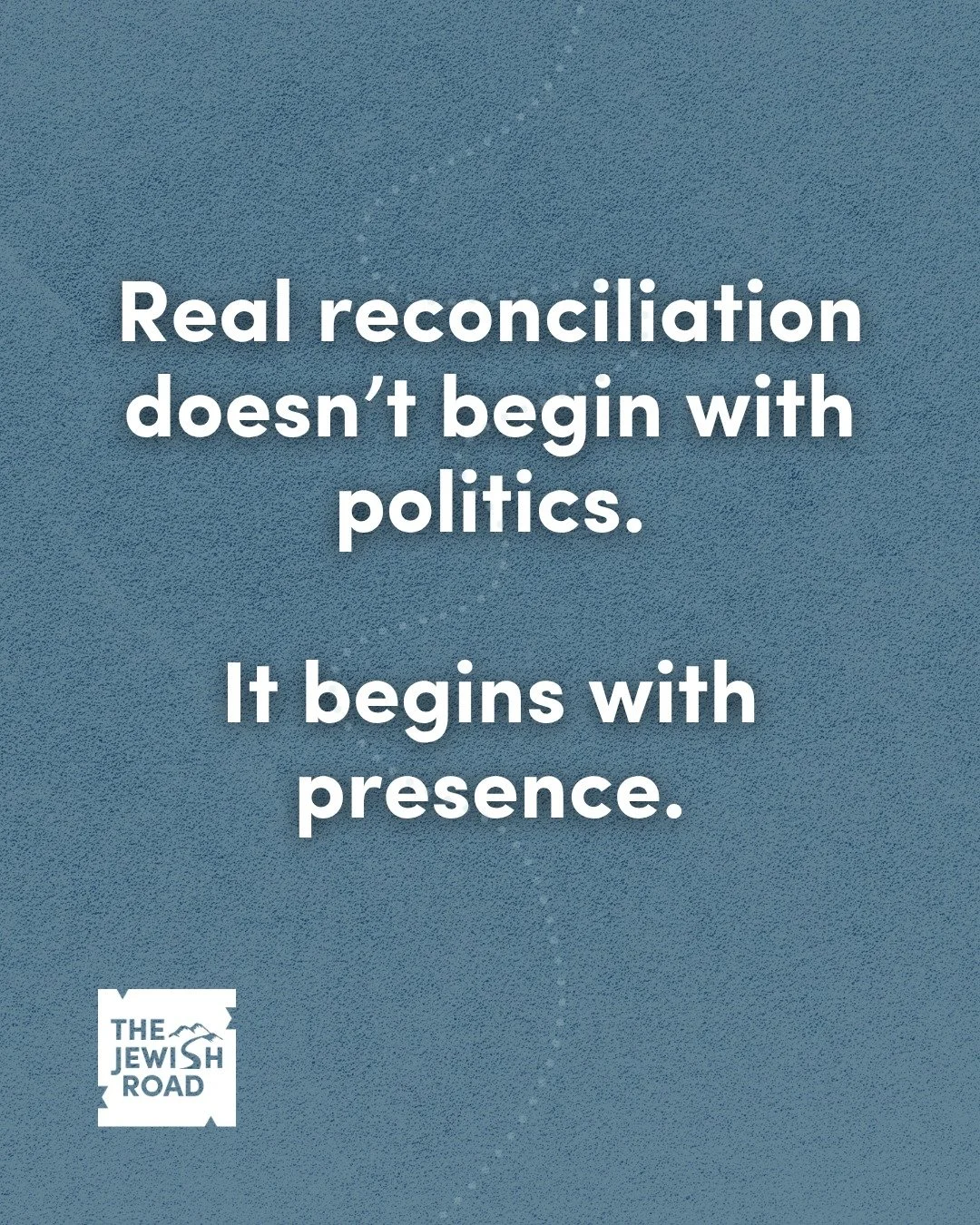 Real reconciliation doesn&rsquo;t begin with politics.

It begins with presence.
Tables. Conversations. Listening. Prayer. Kindness without agenda.

That&rsquo;s how trust is rebuilt.