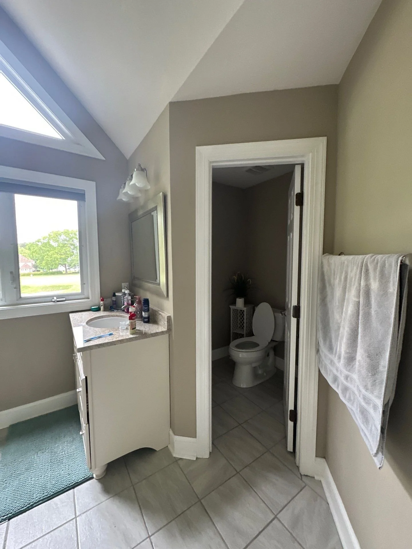 Before: Vanity and water closet