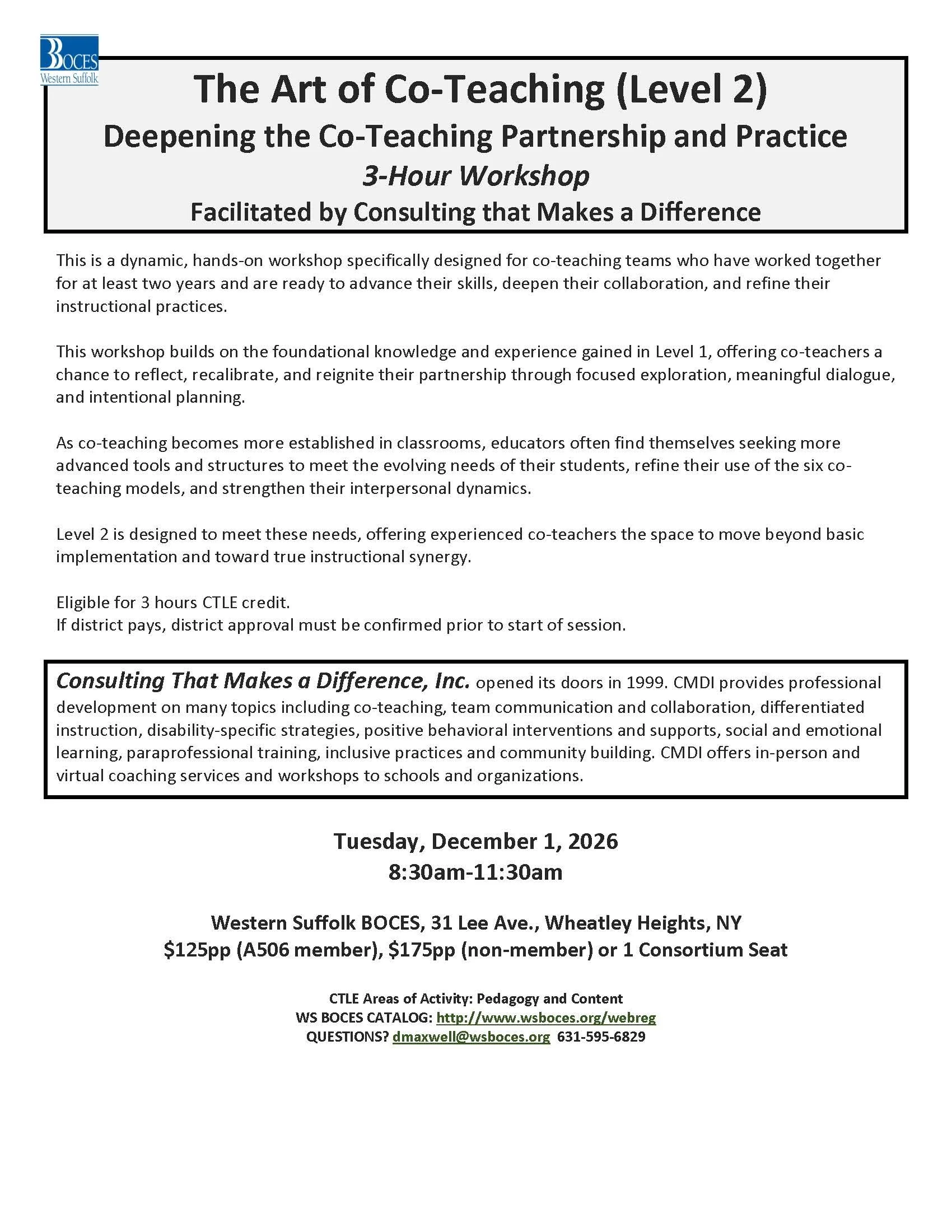 The Art of Co-Teaching (Level 2): Deepening the Co-Teaching Partnership and Practice