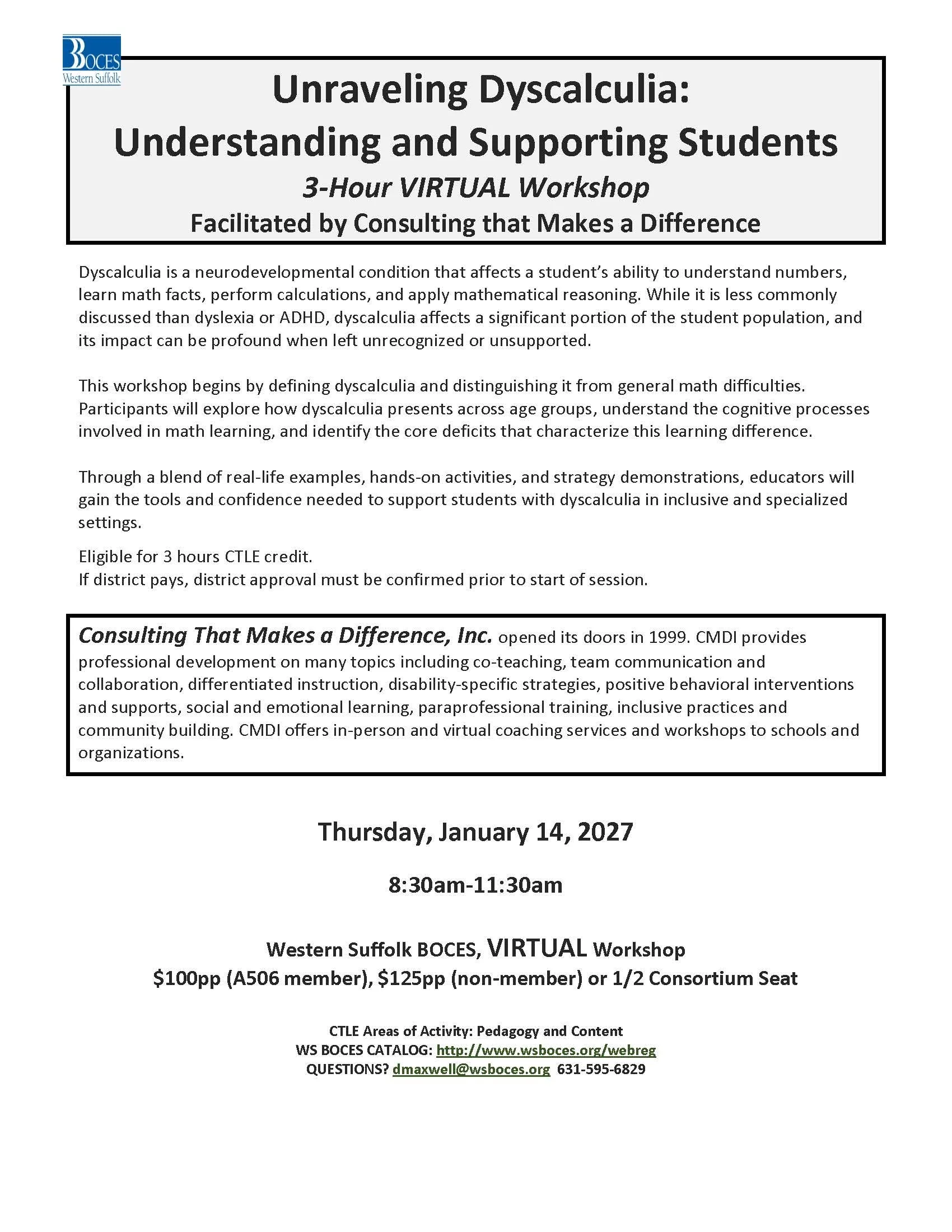 Unraveling Dyscalculia:  Understanding and Supporting Students