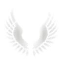 White color Walk, Run Fly Again warrior angel wings logo over sky and moving clouds