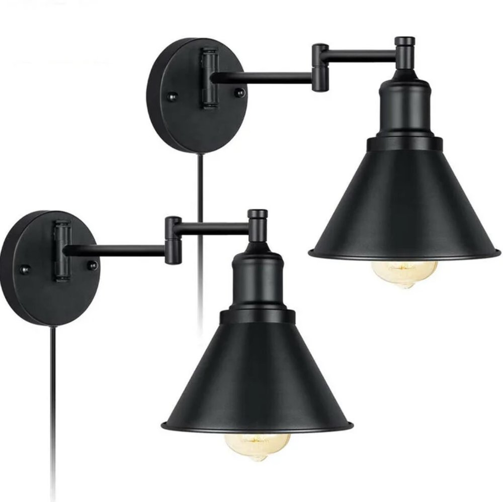 Black Swing-Arm Sconces