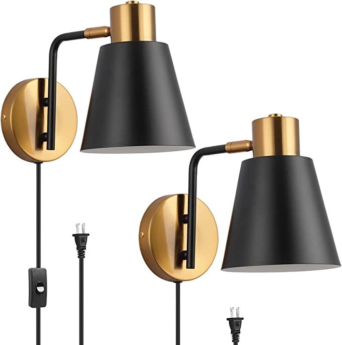 Modern Black and Gold Sconce