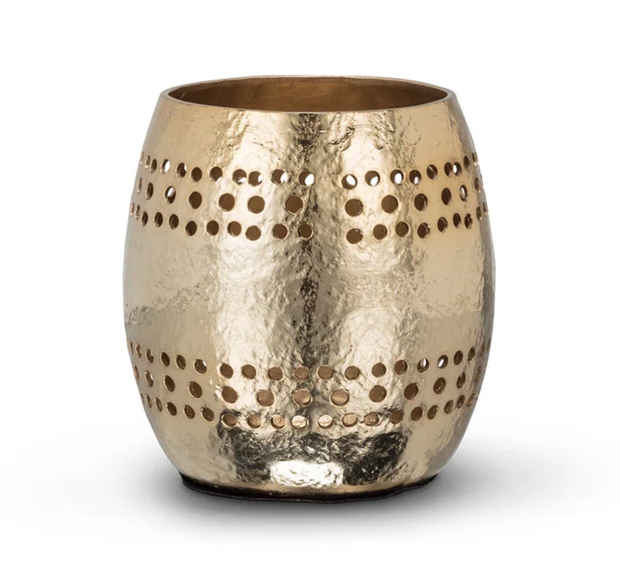 Simons Dotted Gold Leaf Candle Holder