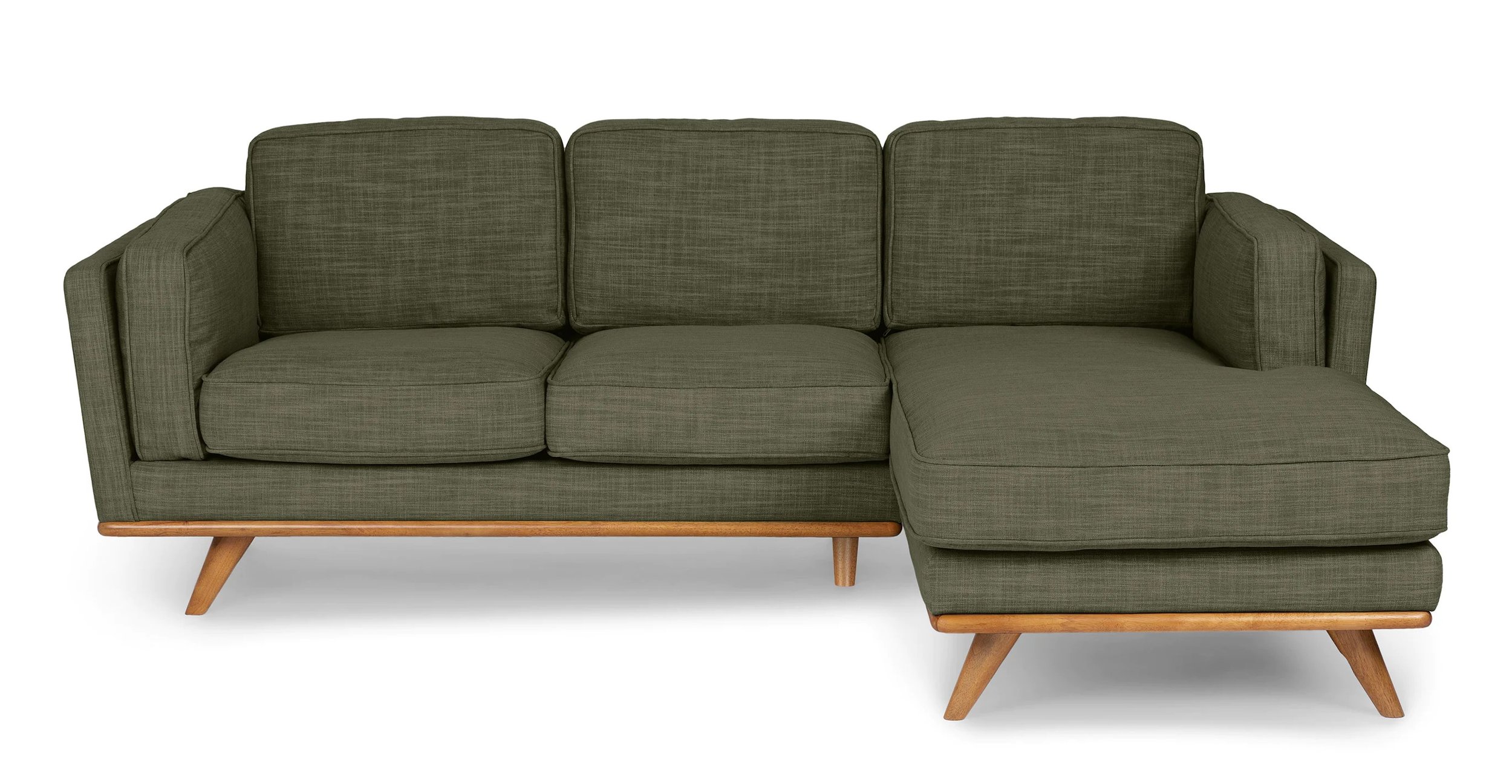 Article | Timber chaise sectional in Olio Green.