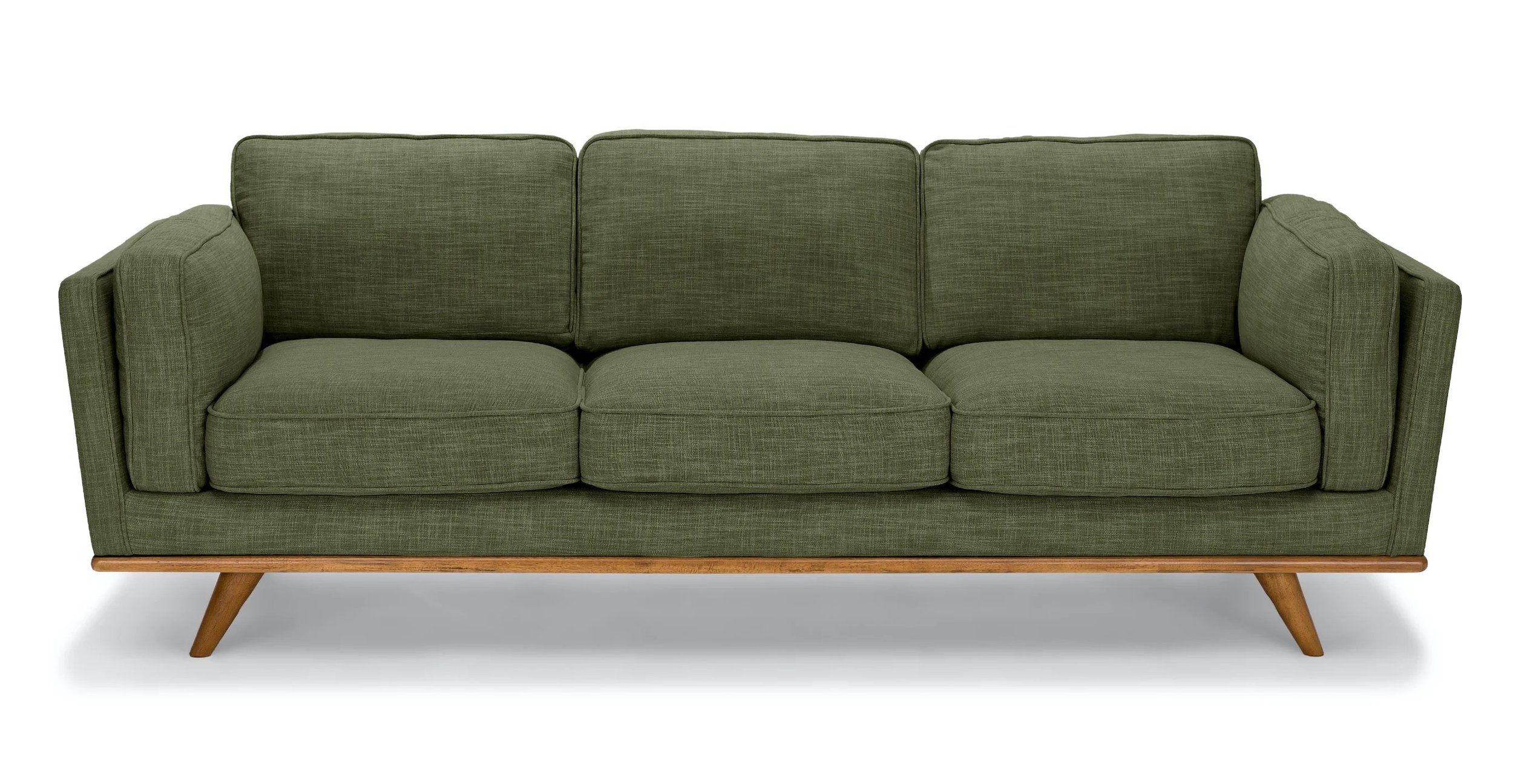 Article | Timber sofa in Olio Green.