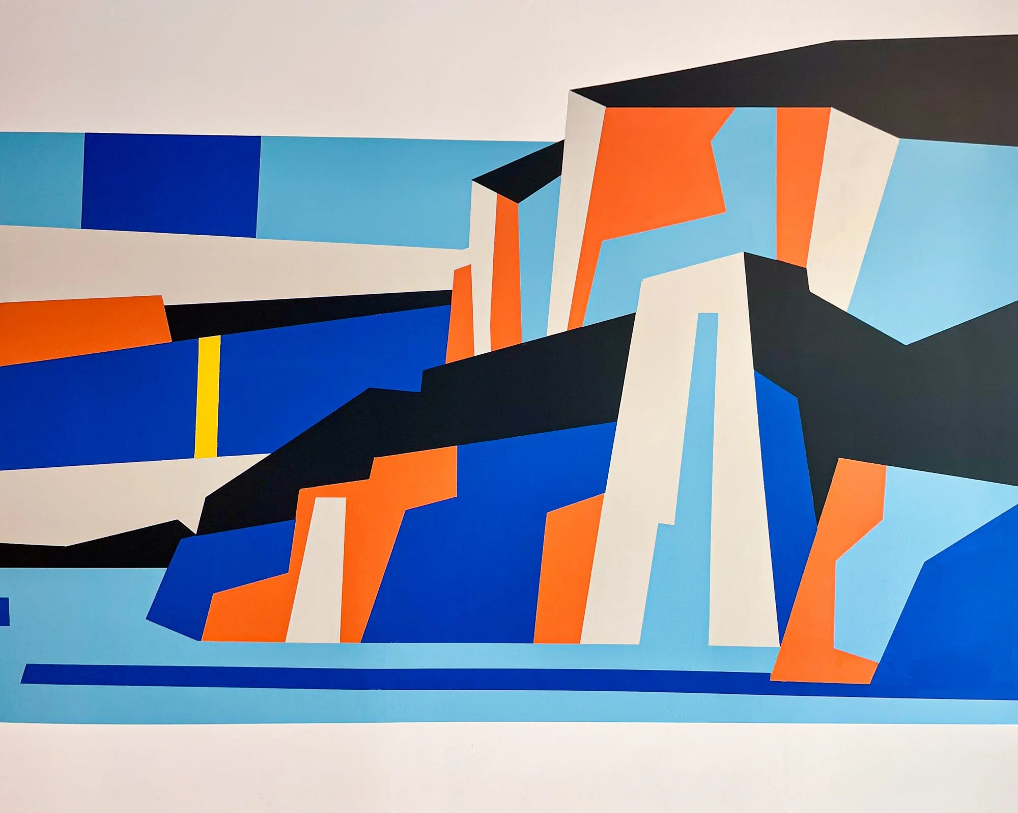 fresque murale calanques Marseille style graphique contemporain