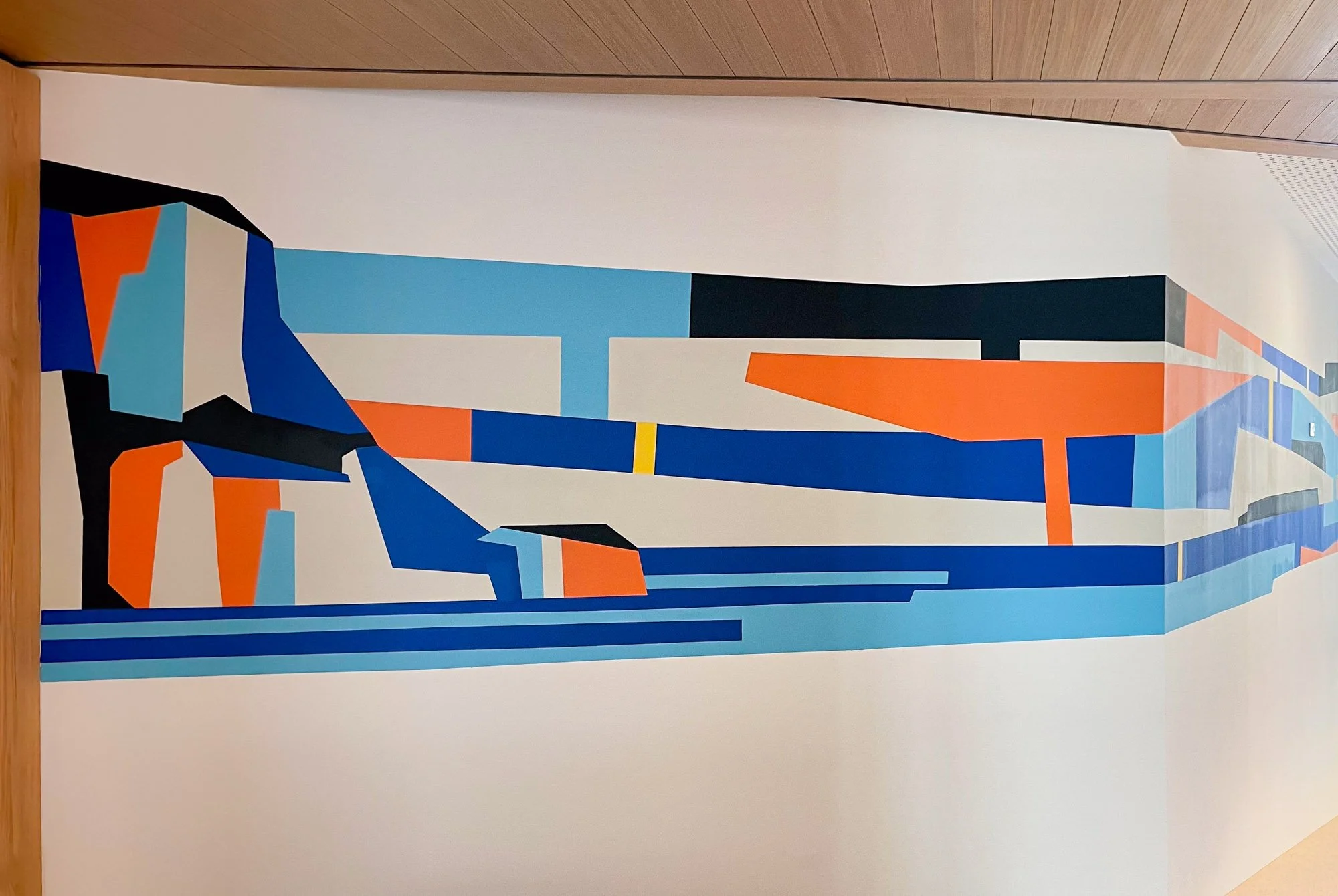 fresque murale calanques Marseille style graphique contemporain