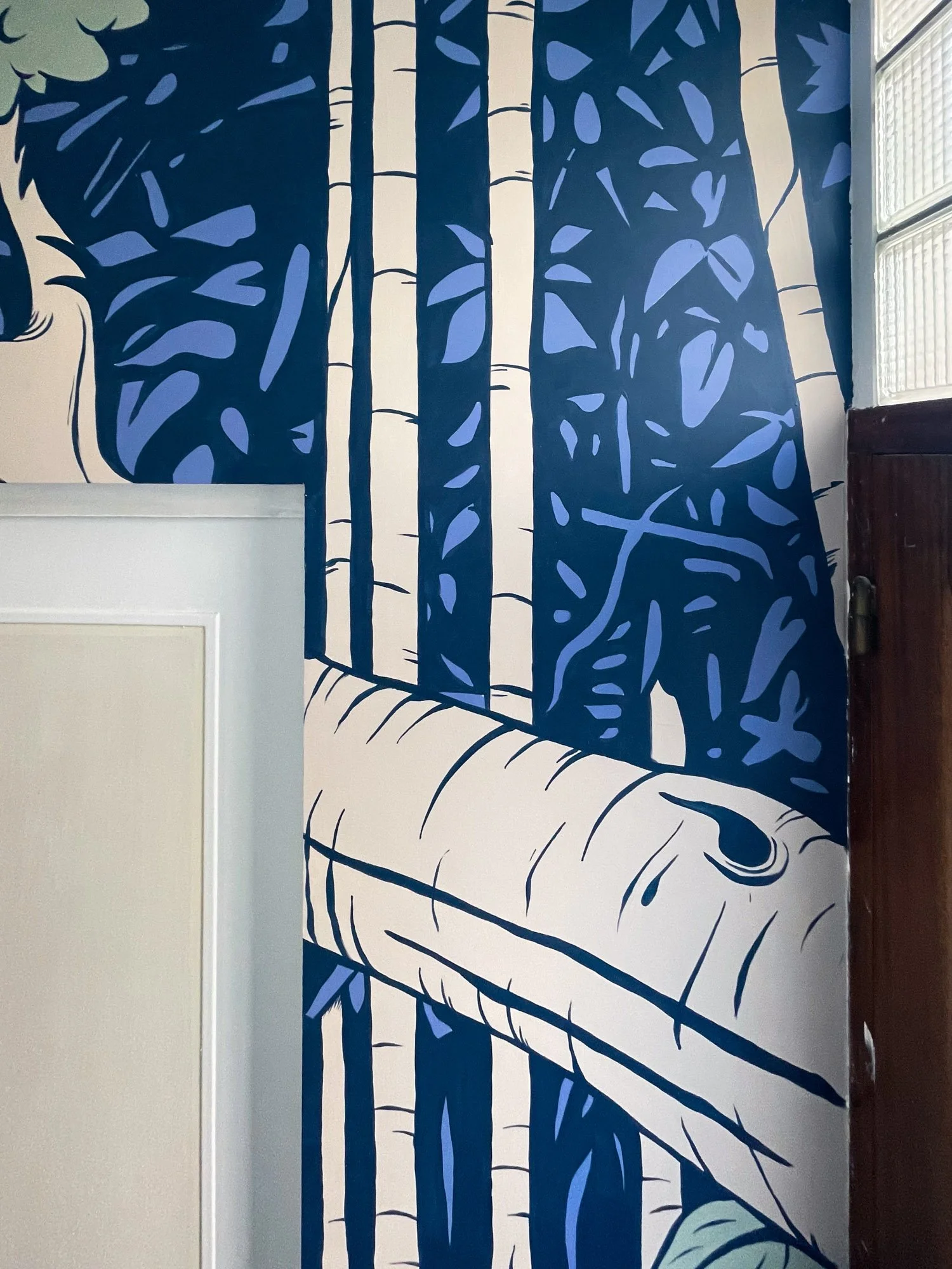 fresque murale végétale graphique Vichy