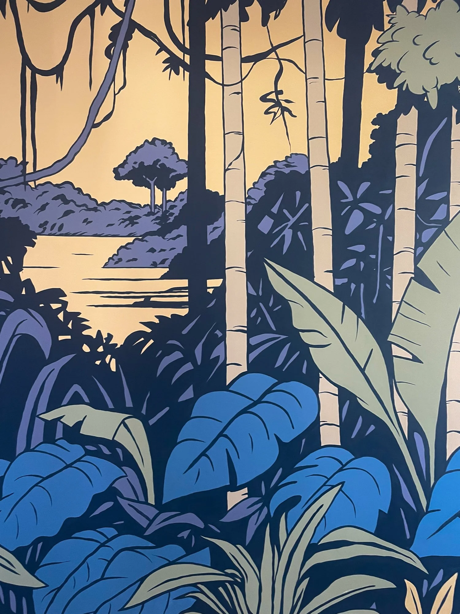 fresque murale végétale graphique Vichy