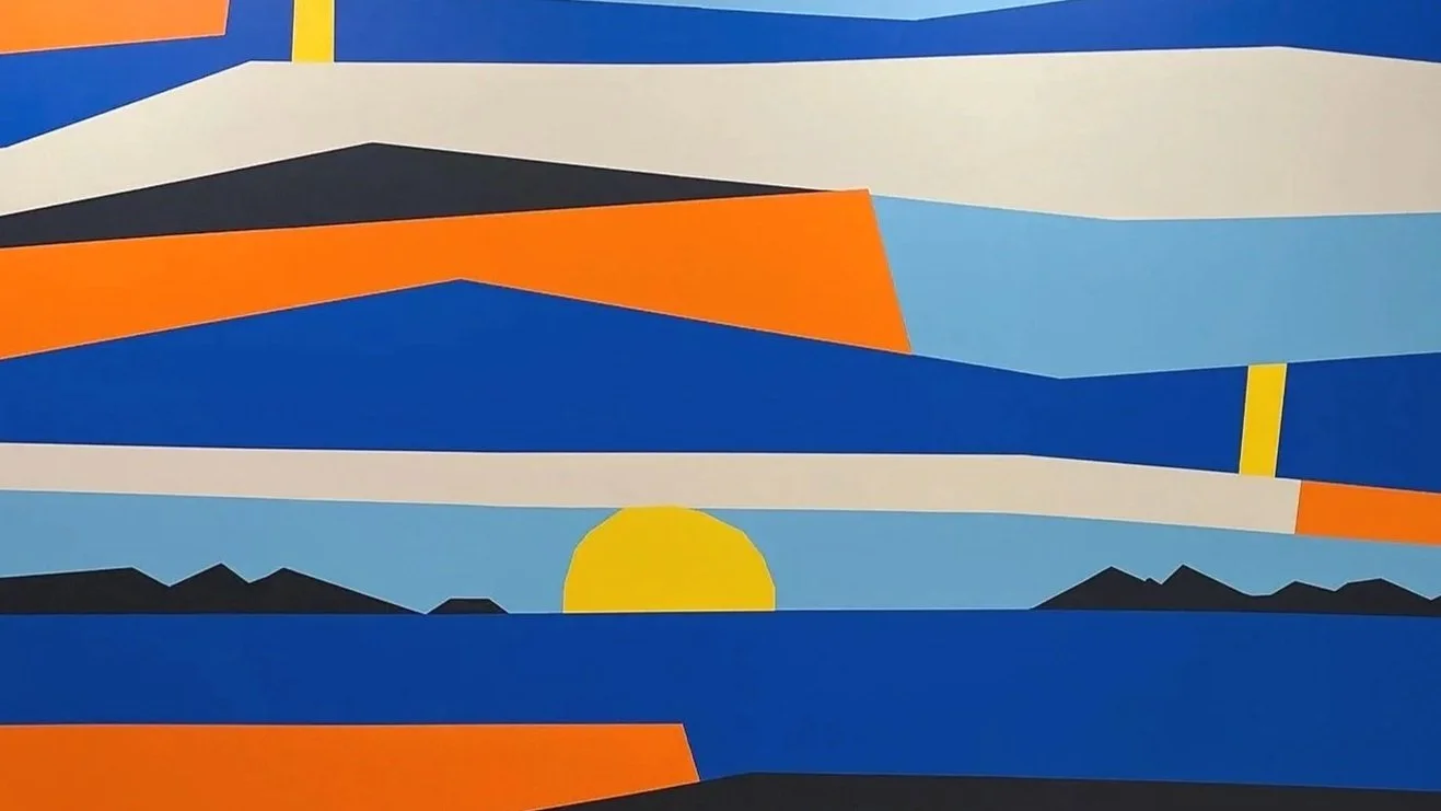 fresque murale abstraite inspirée du littoral Marseille