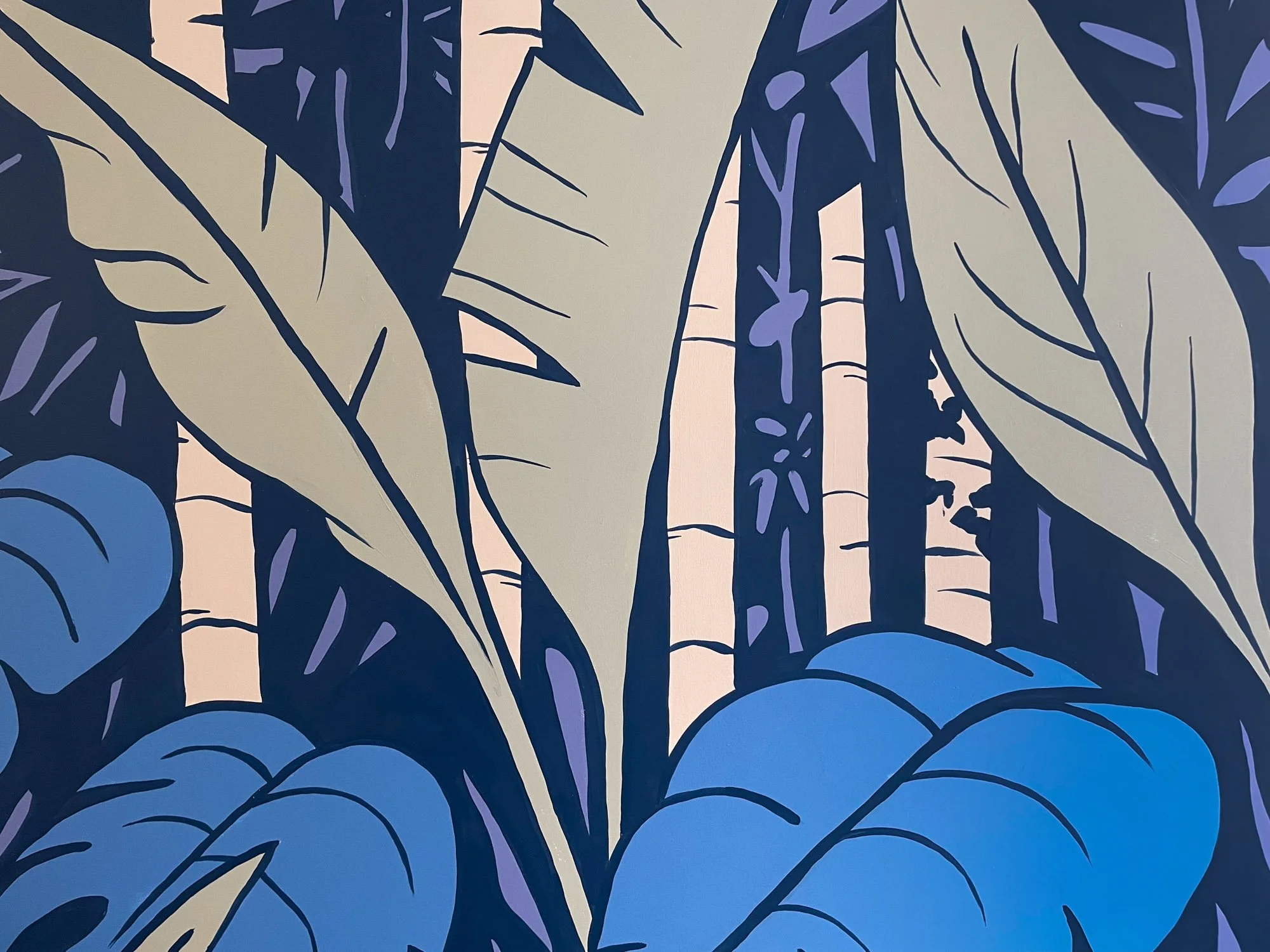 fresque murale végétale graphique Vichy