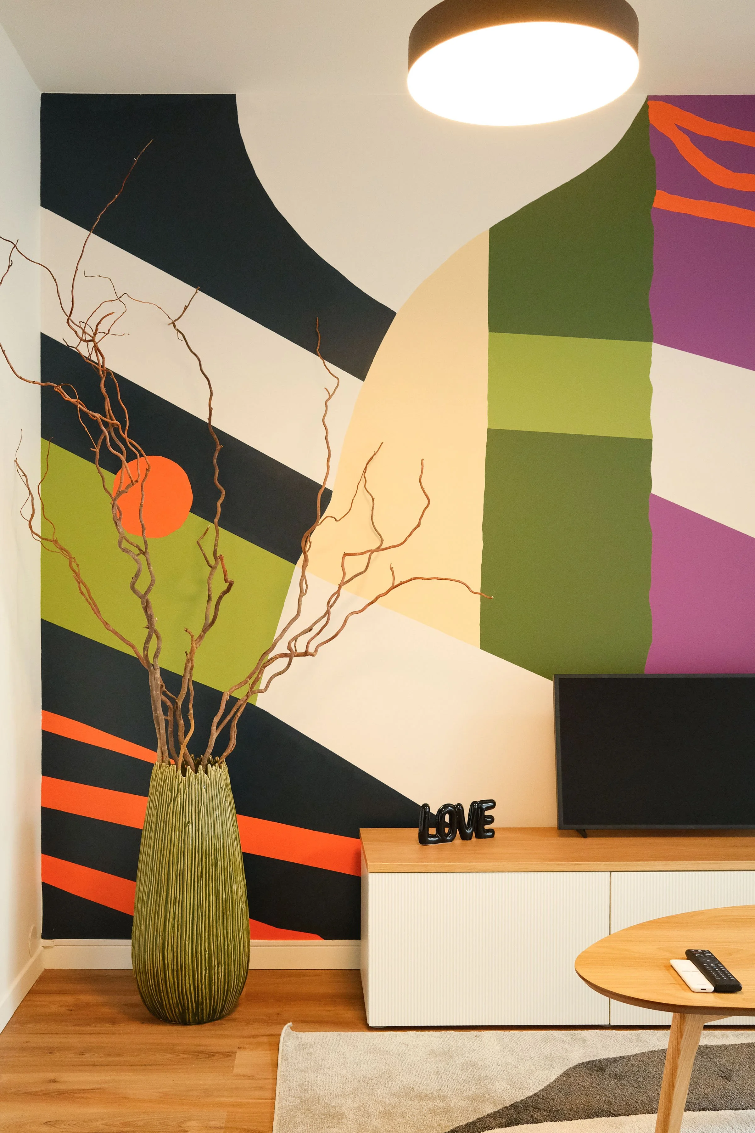 fresque murale abstraite intérieur appartement Clermont-Ferrand