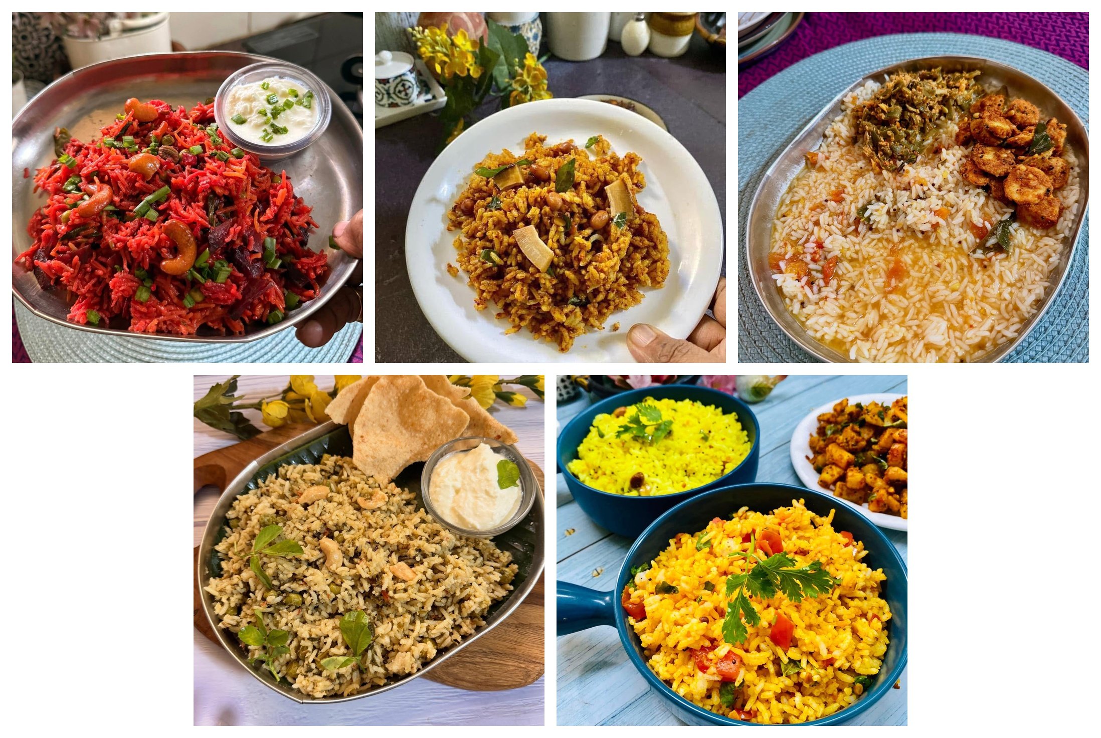 South Indian Lunch Box Rice Recipes (Variety Rice Ideas)