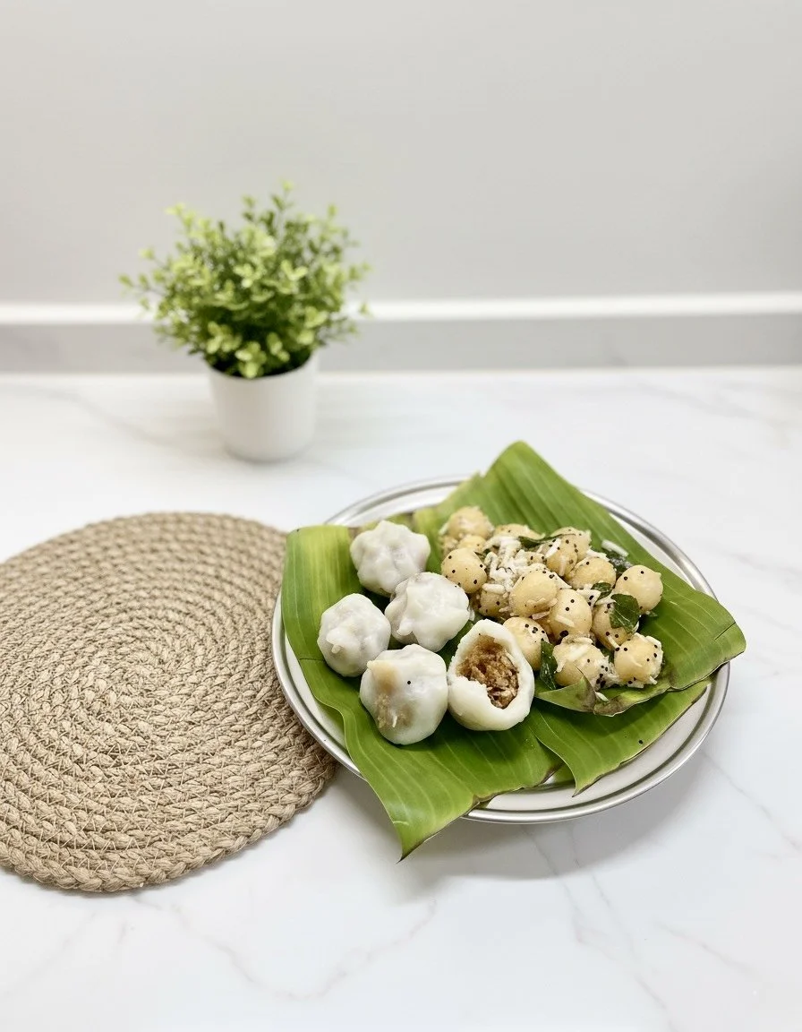 plate of sweet kozhukkatai and mani kozhukkatai